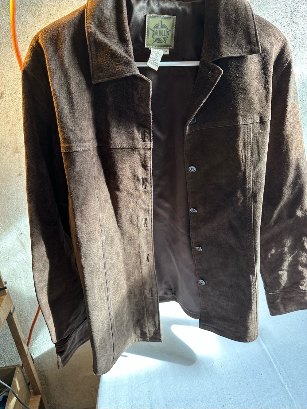 Ami Brown Suede Leather Jacket